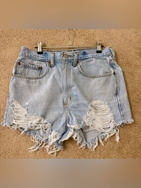 Levi's Washed Light Blue Distressed Denim Shorts vintage